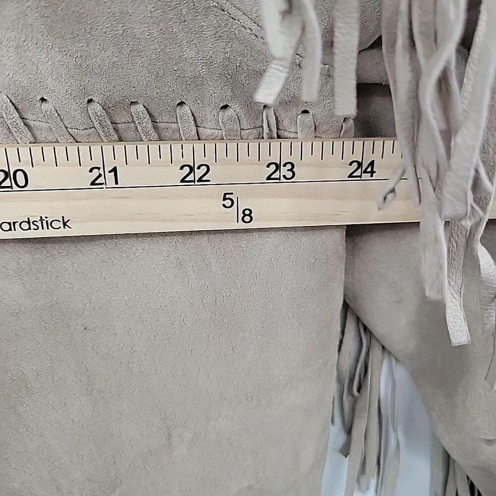 Genelli Mens Leather Fringe Jacket Size XXL Blonde Tan Coat Vintage - Picture 16 of 16